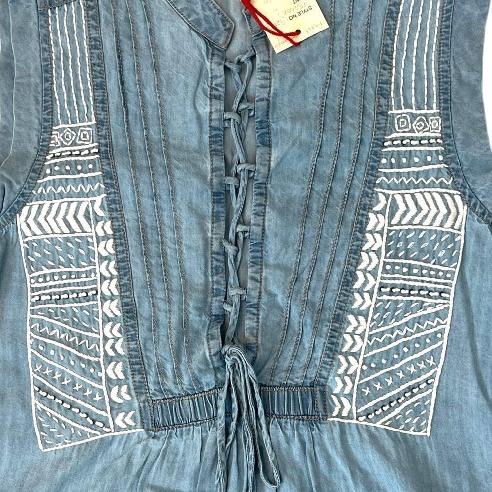 Raga Denim Embroidered Mini Dress - Picture 6 of 9